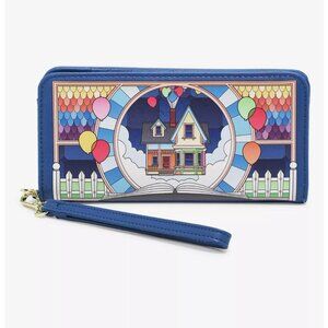 Loungefly Disney Pixar Up Wallet Stained Glass Carl Ellie Russell Dug